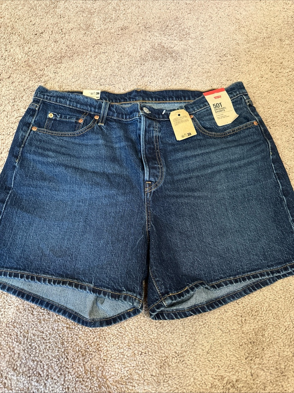 Levi’s Women’s 501 Denim High Rise Five Pocket Button Fly Jean Shorts Size 16W